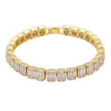 10mm 7 &quot;8&quot; cuivre laiton or argent chaîne cubaine bracelet glacé zircon cubique, bling bling hip hop bracelet bijoux